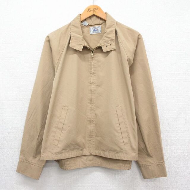 XL★古着 IZOD ラコステ LACOSTE 長袖 ジャケット スイングトップ メンズ 90年代 90s ラグラン ベージュ【spe】 26aug07