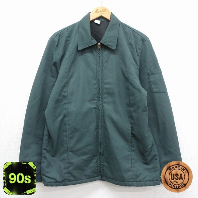 ワークジャケット 90s 内側キルティング グリーン メンズL相当 | 古着