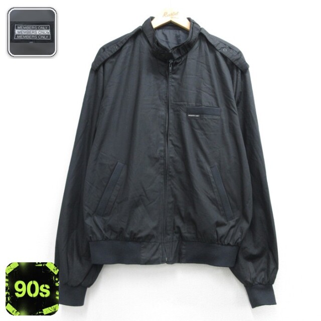 メンバーズオンリー 90s スタンドカラージャケット ブラック メンズXL相当 | 古着