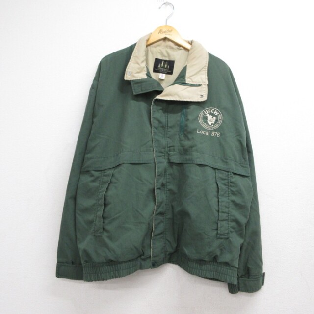GREAT LAKES 長袖 ジャケット 90s UFCW 刺繍 USA製 グリーン メンズXL相当 | 古着