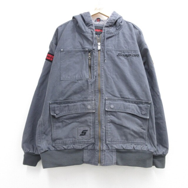 Snap-on 長袖ジャケット キルティングライナー グレー XL | 古着 26aug26