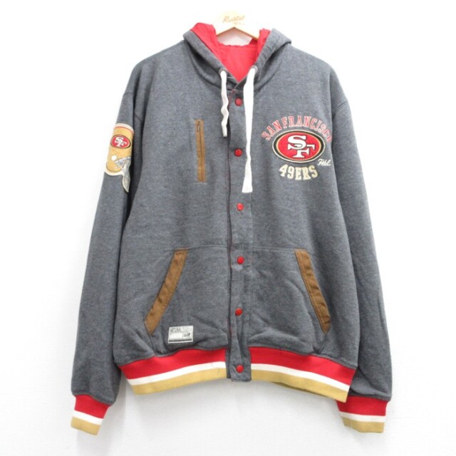 NFL サンフランシスコフォーティーナイナーズ 49ERS 長袖ジャケットパーカー グレー XL | 古着 26aug26