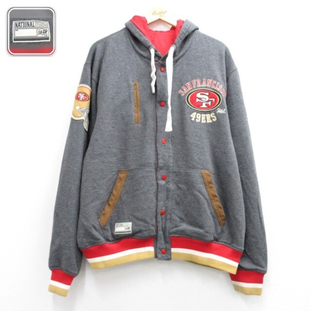 NFL サンフランシスコフォーティーナイナーズ 49ERS 長袖ジャケットパーカー グレー XL | 古着 26aug26