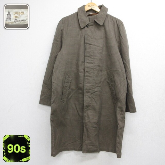 London Fog 90s ロングコート Maincoats ブラウンチェック L | 古着 26aug27
