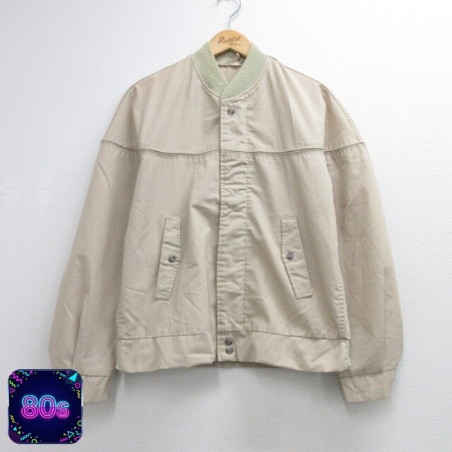 80s 長袖ジャケット フラップポケット ベージュ メンズM相当 | 古着