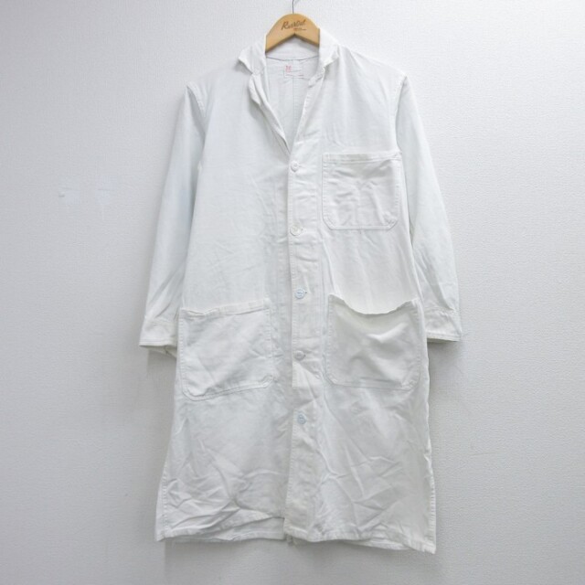 70s ショップコート 開襟 ホワイト M | 古着 26aug27