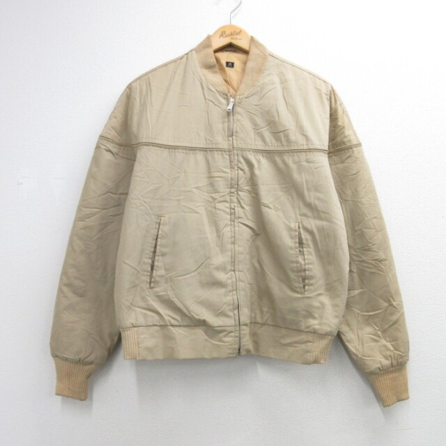 ドロップショルダー ダービー リブニット ベージュ メンズL相当 | 古着