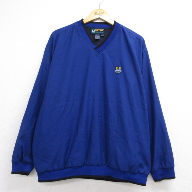 エディーバウアー 90s ジャケット EBTEK ゴルフ刺繍ロゴ ブルー メンズXL相当 | 古着