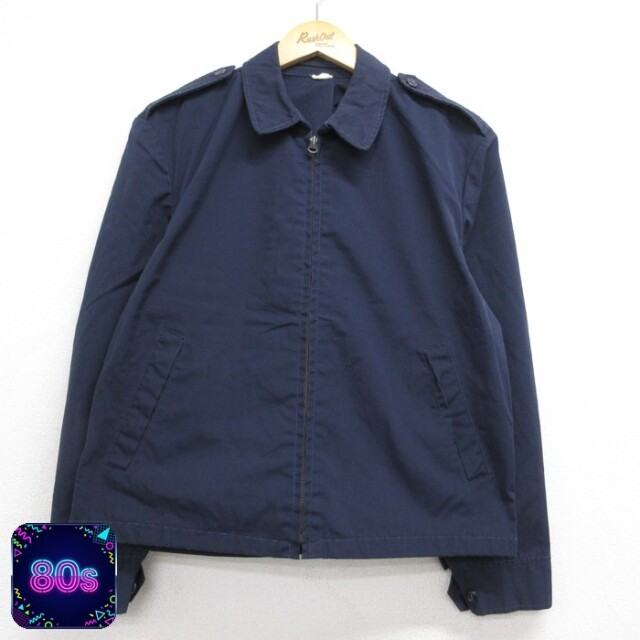 長袖 ジャケット 80s 40Y コットン ネイビー メンズM相当 | 古着