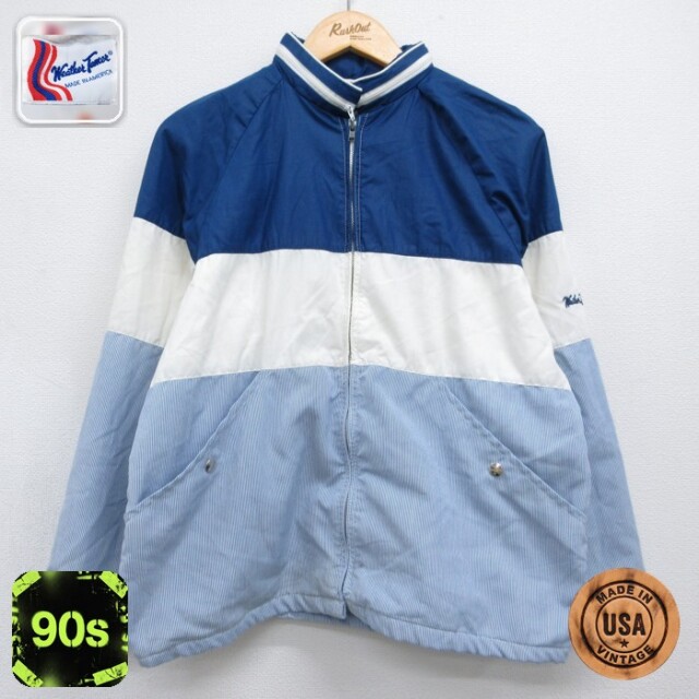 Walter James 90s 長袖ジャケット ボーダー ホワイト メンズM相当 | 古着