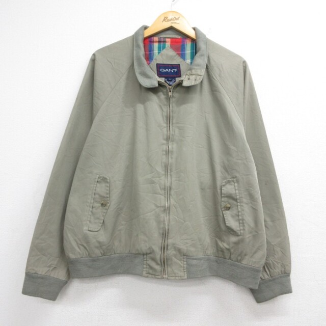 GANT 長袖 ジャケット ナイロン 90s チェック裏地 カーキ メンズXL相当 | 古着