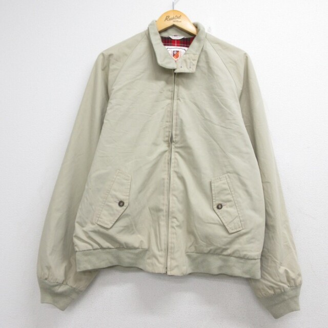 L★古着 バラクータ 長袖 ジャケット メンズ 80年代 80s タータン チェック裏地 フラップポケット ベージュ【spe】 26sep02