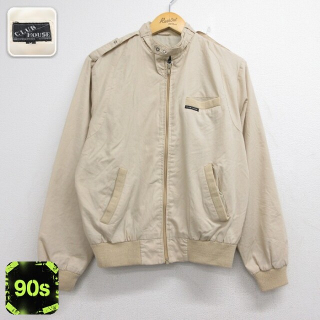 CLUB HOUSE 長袖 ジャケット スイングトップ 90s ベージュ メンズM相当 | 古着