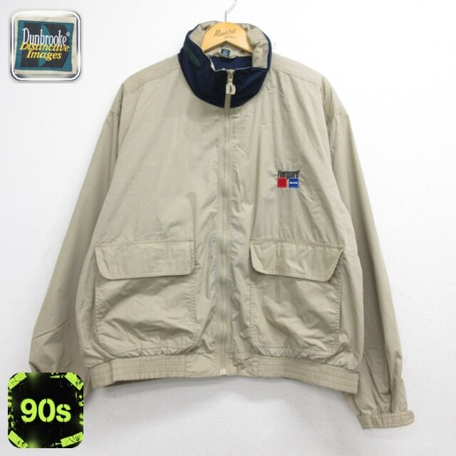 Dunbrooke 90s フルジップジャケット Fleetguard フラップポケット ベージュ メンズXL相当 | 古着