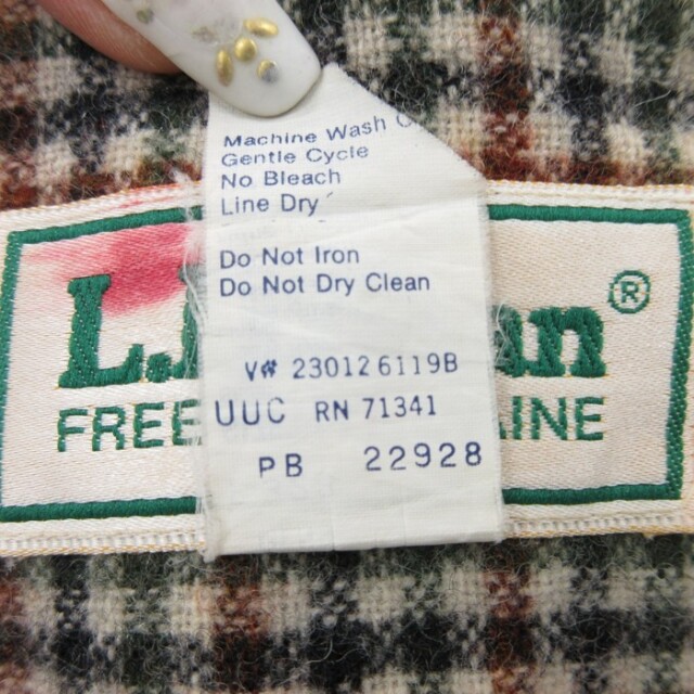 80s USA製 LLbean チェック ロングコート 古着通販 XL☆古着 L.L.Bean エルエルビーン 長袖 ジャケット メンズ