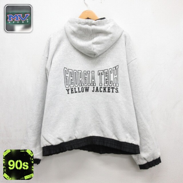 MVスポーツ MV SPORT 長袖 ジャケット パーカー 90s リバーシブル グレー 霜降り メンズXL相当 | 古着