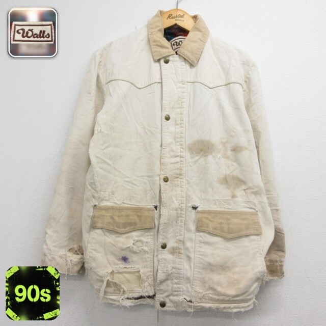 ウォールズ 90s 長袖ジャケット ボロ フランネル ベージュ メンズL相当 | 古着