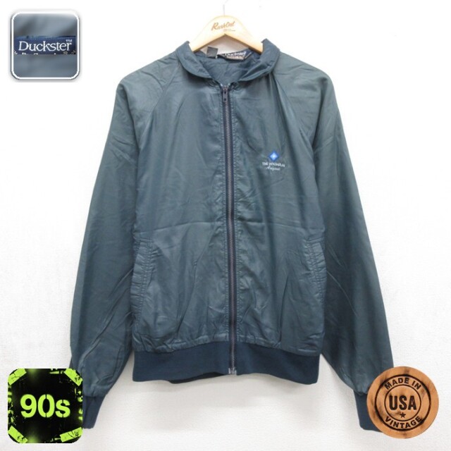 Duckster 90s ラグランジャケット リゾートロゴ ネイビー メンズL相当 | 古着