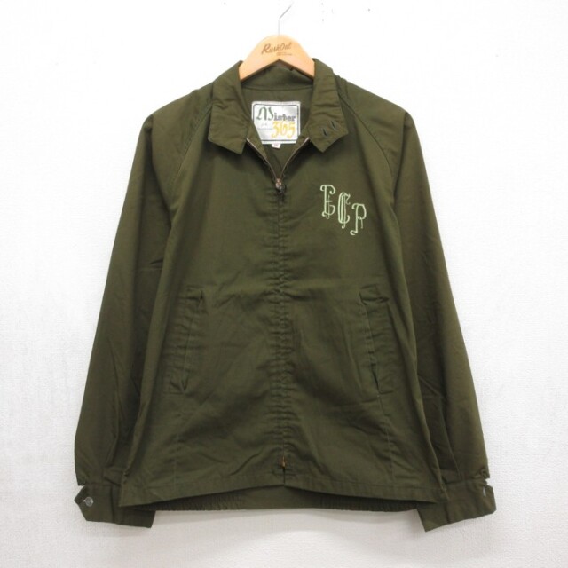 L★古着 Mister 365 長袖 ジャケット スイングトップ メンズ 70年代 70s ラグラン カーキ【spe】 26sep30