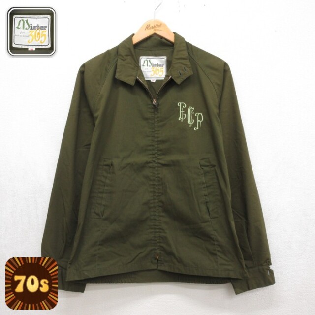 Mister 365 長袖 ジャケット スイングトップ 70s ラグラン カーキ メンズL相当 | 古着