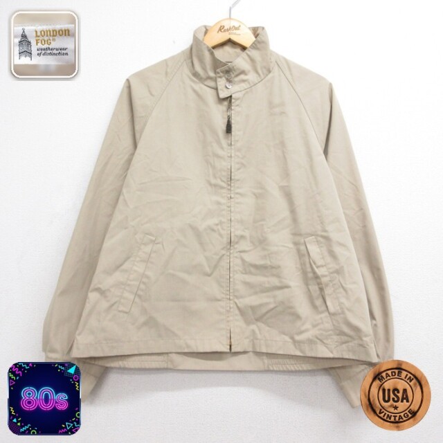 L★古着 ロンドンフォグ London Fog 長袖 ジャケット スイングトップ メンズ 80年代 80s USA製 ベージュ【spe】 26oct01