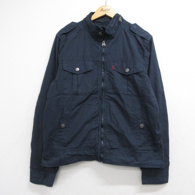 L★古着 Levi's リーバイス 長袖 ジャケット メンズ フラップポケット コットン ネイビー【spe】 26oct07