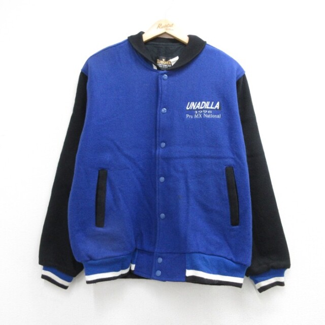 AUBURN 90s 長袖スタジャン Unadilla ブルー メンズXL相当 | 古着