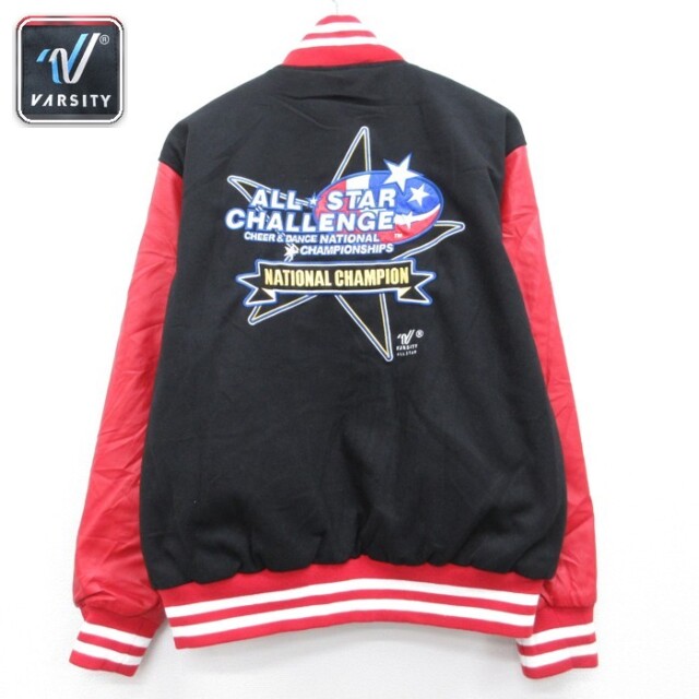 VARSITY 長袖スタジャン ALL STARししゅう ブラック メンズXL相当 | 古着