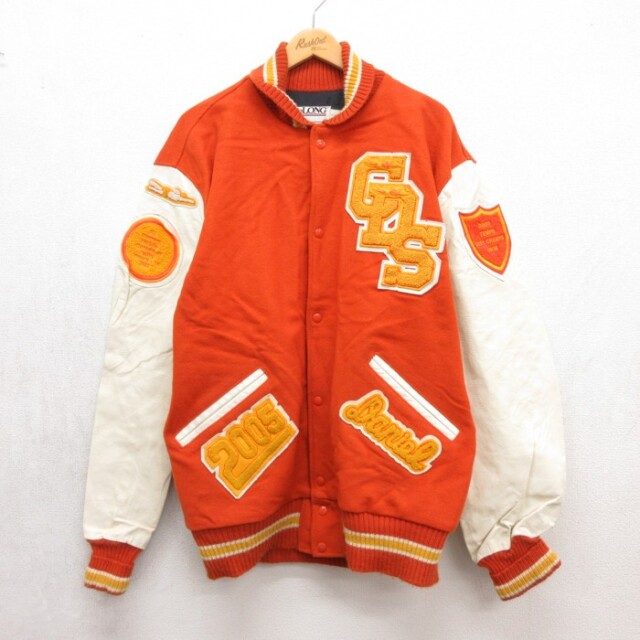 古着通販 XL☆古着 DeLONG デロング 長袖 スタジャン メンズ 90年代