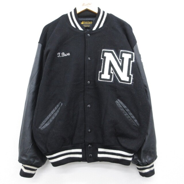 オールドスタジャン90s 古着通販 XL☆古着 長袖 スタジャン メンズ 90年代 90s スイミング