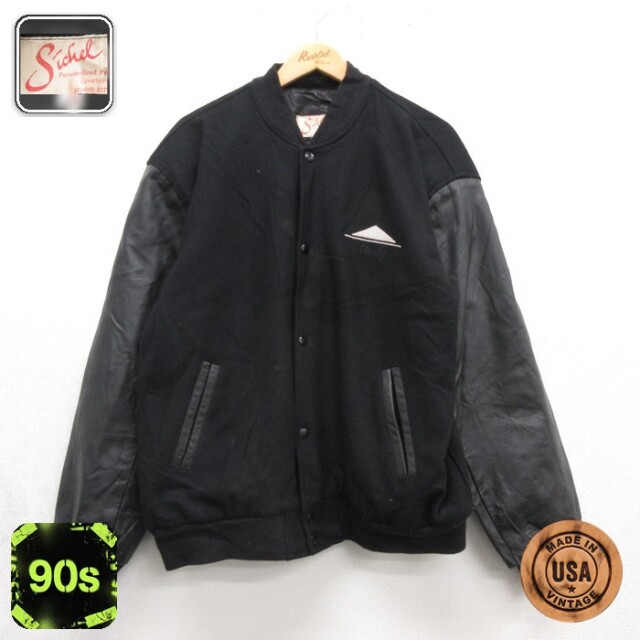 古着通販 XL☆古着 Sichel 長袖 スタジャン メンズ 90年代 90s 刺繍