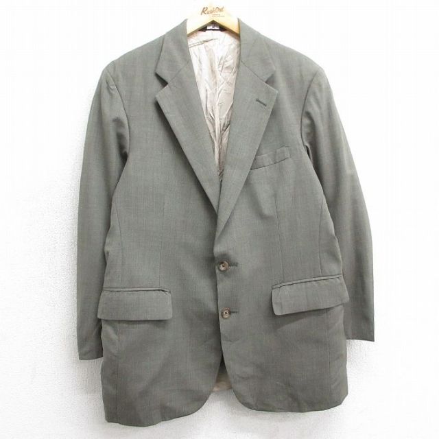 【20%OFF】L★古着 ラルフローレン Ralph Lauren チャップス 長袖 ブランド テーラード ジャケット メンズ 80年代 80s ウール USA製 濃緑系 グリーン 25jan18 中古 アウター