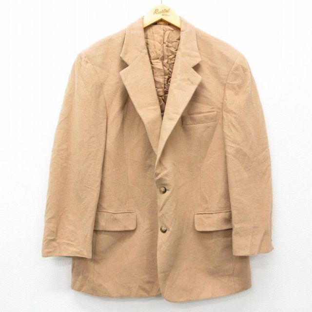 M★古着 ブルックスブラザーズ BROOKS BROTHERS 長袖 ブランド テーラード ジャケット メンズ 00年代 00s キャメルヘアー 濃ベージュ カーキ 25feb19 中古 アウター