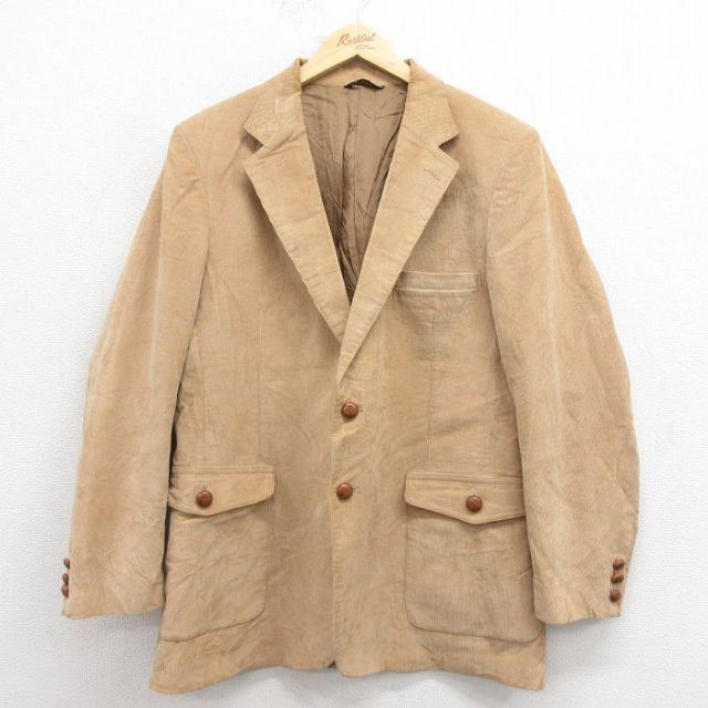 L★古着 リーバイス Levis 長袖 コーデュロイ テーラード ジャケット メンズ 80年代 80s 茶 ブラウン 25oct16 中古 アウター