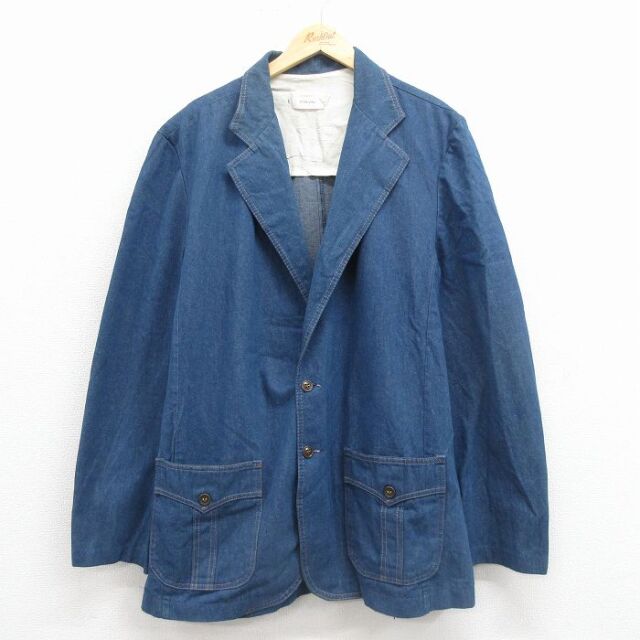 XL★古着 JCペニー 長袖 テーラード ジャケット メンズ 80年代 80s 紺 25nov27