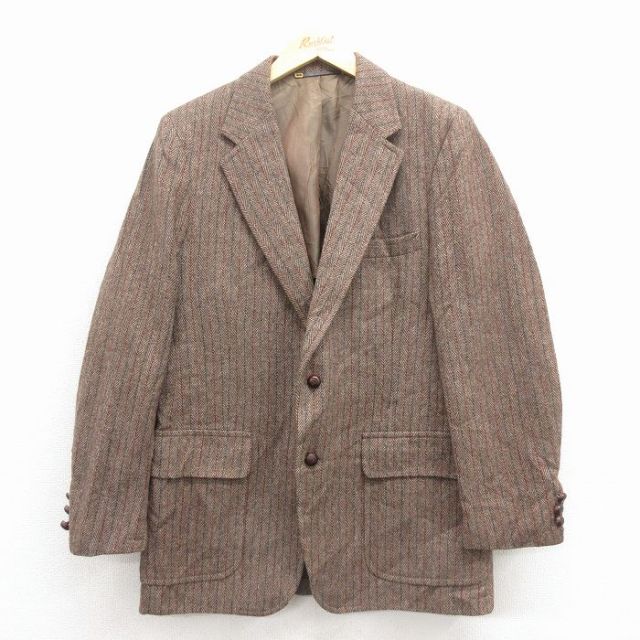 【20%OFF】S★古着 ウールリッチ 長袖 テーラード ジャケット メンズ 80年代 80s ツイード USA製 茶他 25nov29