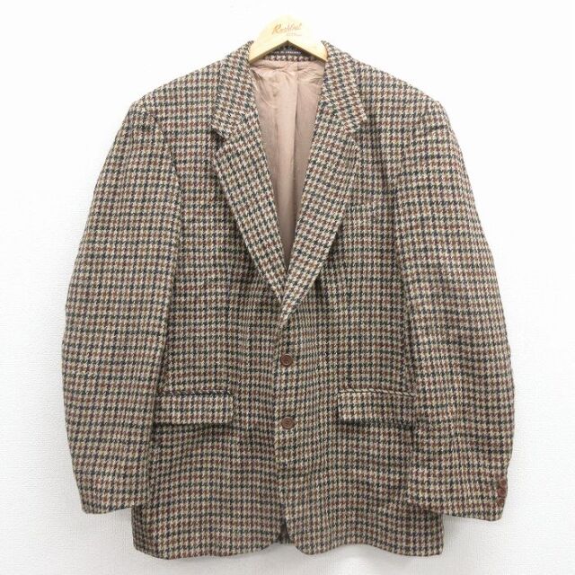 【50%OFF】ハリスツイード 長袖テーラードジャケット 手織り ブラウン M | 古着