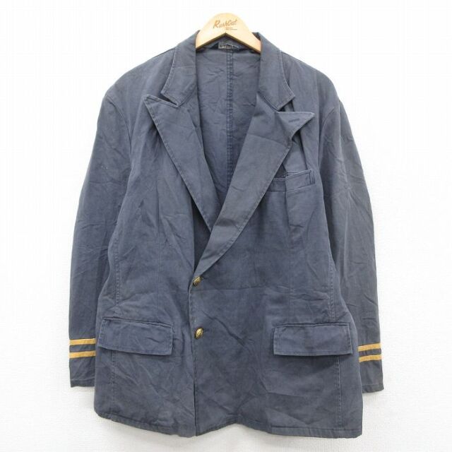 L★古着 ラルフローレン 長袖 ブランド テーラード ジャケット メンズ 90年代 90s コットン USA製 濃グレー他【spe】 26jan09