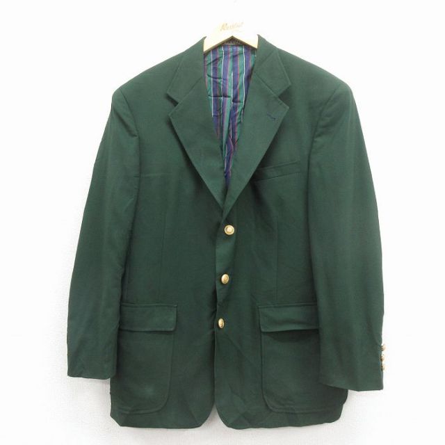L★古着 トミーヒルフィガー 長袖 ブランド テーラード ジャケット メンズ 90年代 90s USA製 緑 26jan20