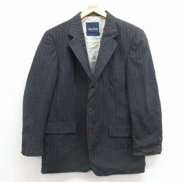【20%OFF】ノーティカ 90s テーラードジャケット ストライプ ブラック M | 古着