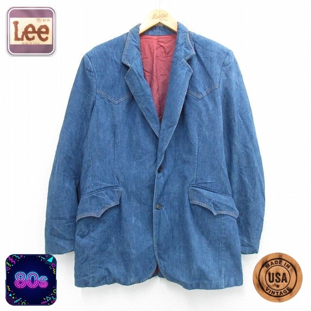 【50%OFF】リー 80s テーラードジャケット ネイビー M | 古着