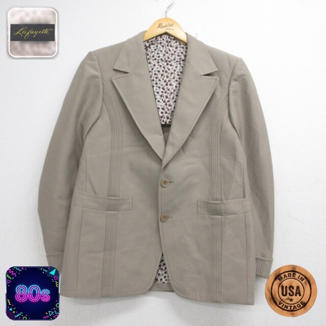 American Craftsmen 長袖 テーラードジャケット 80s USA製 ベージュ メンズM相当 | 古着
