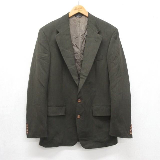 M★古着 ラルフローレン Ralph Lauren 長袖 テーラード ポロ ジャケット メンズ 90年代 90s ユニバーシティ ウール USA製 カーキ【spe】 26aug20
