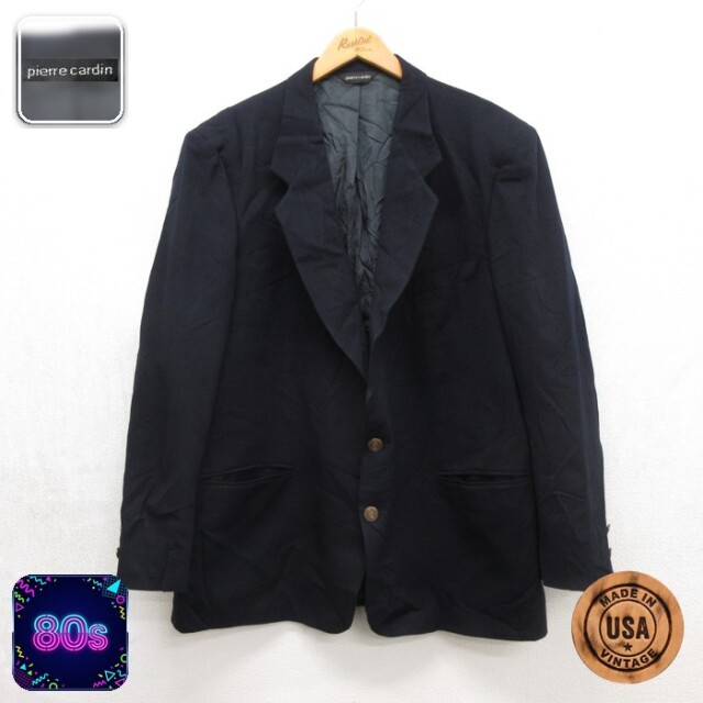 Pierre Cardin 80s テーラードジャケット ブラック メンズL相当 | 古着