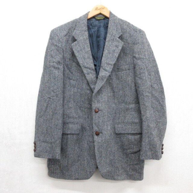 古着通販 M☆古着 Harris Tweed 長袖 テーラード ジャケット メンズ 80