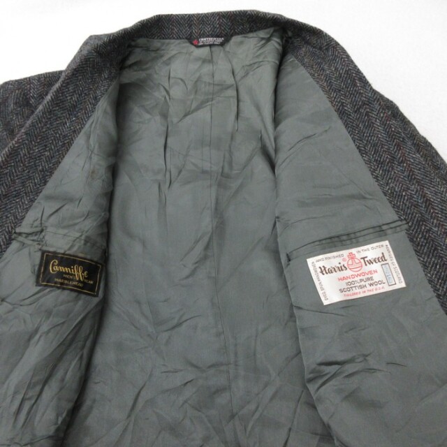 古着通販 XL☆古着 Harris Tweed 長袖 テーラード ジャケット メンズ