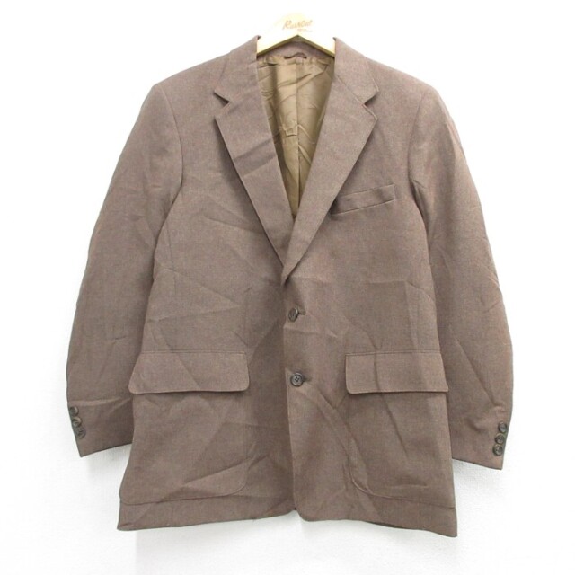 M★古着 Levi's リーバイス 長袖 テーラード ジャケット メンズ 80年代 80s スタプレ アクション スーツ Sta-Prest ウール ブラウン 霜降り【spe】 26sep28