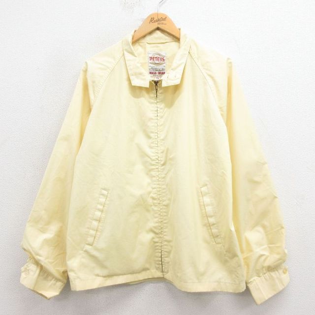 XL★古着 長袖 ビンテージ ジャケット スイングトップ メンズ 70年代 70s ラグラン USA製 タロン 黄 イエロー 25oct23 中古 アウター ジャンパー ブルゾン