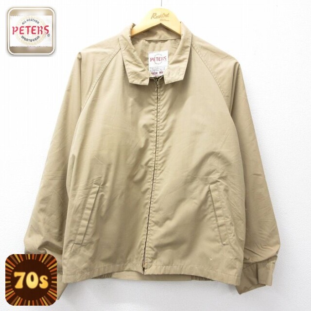 【20%OFF】スイングトップ 70s ラグランジャケット タロン ベージュ メンズL相当 | 古着