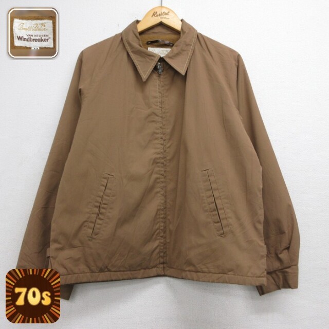 Arnold Palmer ダウン 長袖 ビンテージ ジャケット 70s ブラウン メンズL相当 | 古着